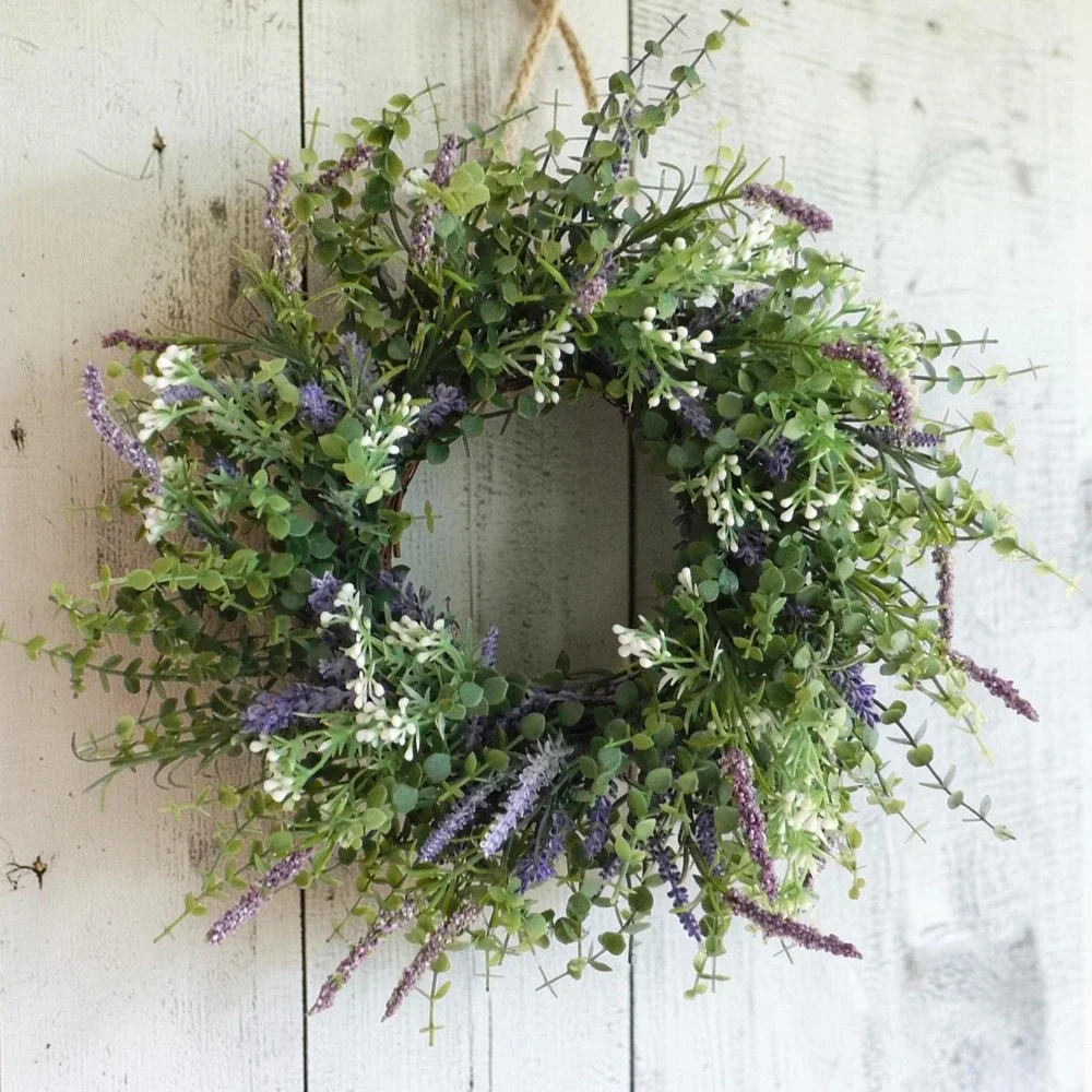 Boxwood with Lavender Mini Wreath Kitchen Wall decor Cabinet Wreath